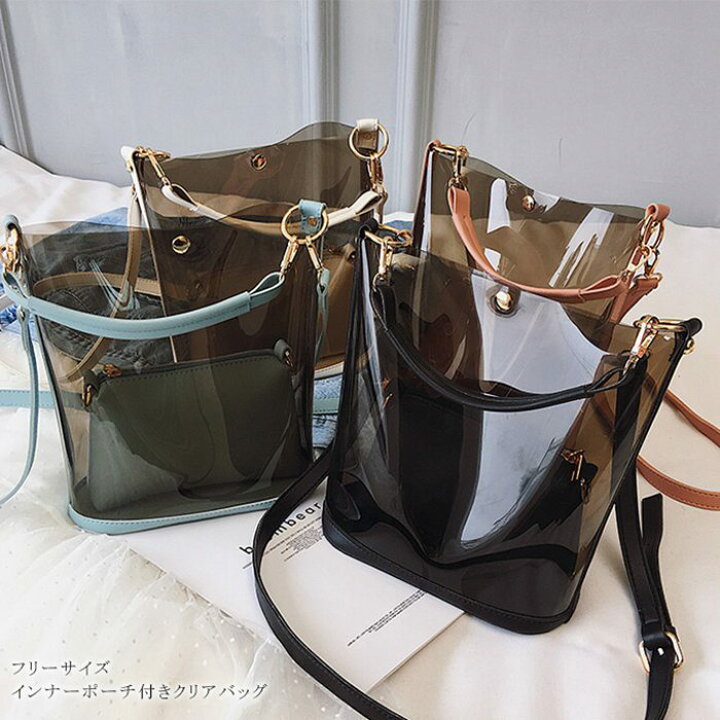 楽天市場】2wayクリアバッグ トートバッグ トート PVC ビニールバッグ 