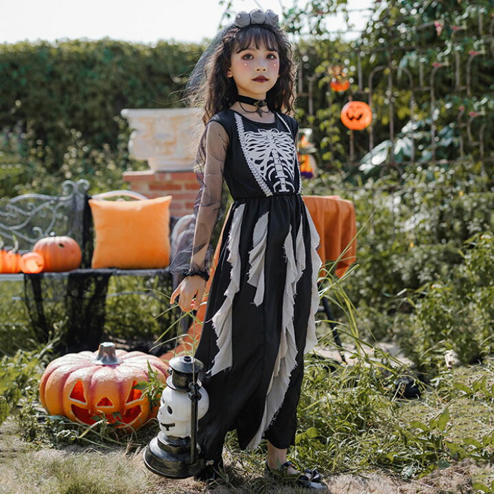 楽天市場 一部即納 子供 女の子 ワンピース 子供ドレス ハロウィン コスプレ 2点セット 悪魔 骸骨 ホラー ハロウィーン 衣装 ハロウィン 衣装 子供ドレス ワンピース Halloween お姫様 ハロウィン 仮装 コスプレ ガジェリー