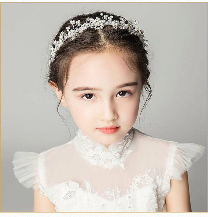 楽天市場】ヘアアクセサリー キッズ 花冠 カチューシャ パール キッズ 