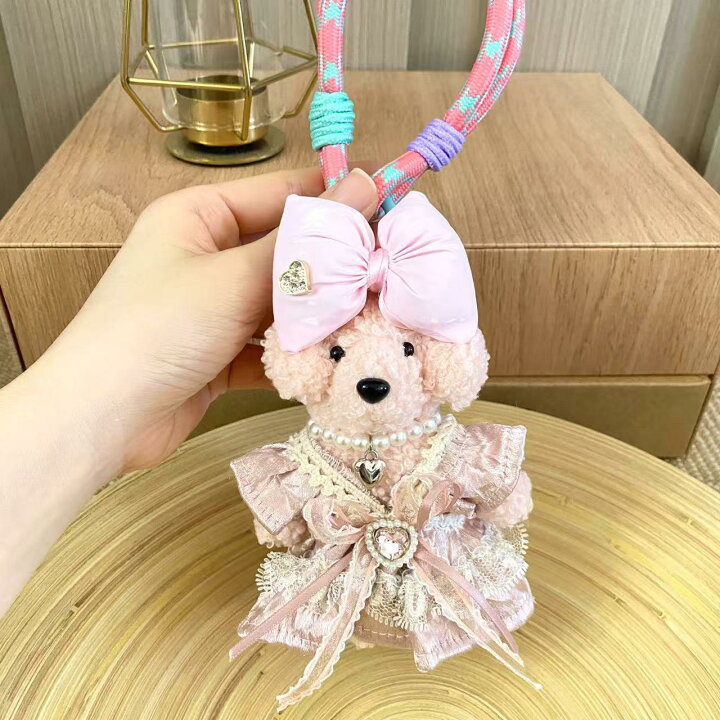 楽天市場】ピンク 犬 ぬいぐるみ キーホルダー バッグチャーム 