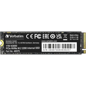 Verbatim �o�[�x�C�^�� SSD 1TB M.2 2280 NVMe PCIe Gen3.0x4 PCIe3.0 Vi3000�V���[�Y �ő�Ǎ� 3100MB/s 49375-J �y�V�i�z