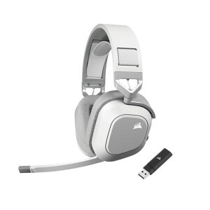 CORSAIR HS80 MAX WIRELESS �Q�[�~���O �w�b�h�Z�b �gPC/PS4/PS5�Ή� ? �z���C�g ? CA-9011296-AP