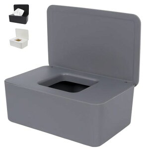 AmzBarleyウェットティッシュケースグレーおしゃれオフィス収納【防塵蓋付きL18.5*W12.2*H7】和風ケース長方形ナプキンデスク収納ボックスリビングルームバスルームキッチンティッシュケース