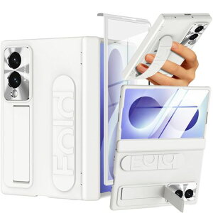 NINKI�K��Galaxy Fold 8 (Fold Wide) �P�[�X ���X�g�o���h �t�B������̌^ �L�b�N�X�^���h�t�� (�z���C�g)