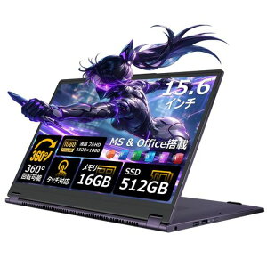 �m�[�g�p�\�R�� �^�b�`�p�l�� Office ���� 15.6�^ FHD 1920x1080 360�x��] �m�[�gPC / ��8���� Core m3-8100Y / 16GB �������[/SSD 512GB /