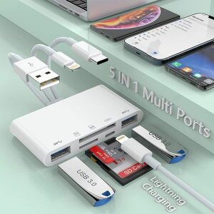 yMFiFؕiziPhoneSDJ[h[_[8in1Lightning/USB3.0/TypeC-USB3.0/TypeC/SD/microSDJ[h[_[ݒsv}[dʐ^/rfI/o]J[h[_[