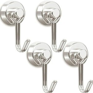 Homion【4個セット】マグネットフック磁石付き錆びないステンレス製垂直耐荷重10kg水平耐荷重3kg直径20MM防腐食冷蔵庫玄関鍵置きキーホルダーキッチンオフィス浴室お風呂屋外吊り下げ壁掛…