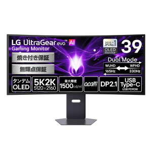 LG �Q�[�~���O ���j�^�[ AI 39GX950B-B 39�C���`/5K2K@165Hz/�^���f��OLED/0.03ms/USB-C���d90W