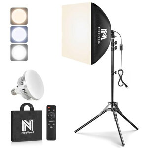 NiceVeedi �ʐ^�B�e�\�t�g�{�b�N�X 40x40cm���C�g�{�b�N�X LED �B�e�p�Ɩ��L�b 160cm�����\�O�r�t�� 3000-6500K �ʐ^�Ɩ��p�Z�b�g �܂��ݎ��X�^�W�I�Ɩ��L�b�g �����R�� ���[�o�b�O�t�� �������c