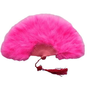 LUYINGジュリアナ扇子ジュリアナ羽扇子セクシーバブリーダンス衣装コスプレセット(ローズレッド)