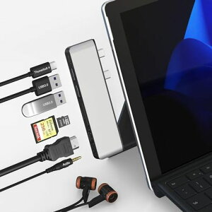 SurfacePro9/11/10/XΉUSBnuhbLOXe[V|4KHDMIóEUSB-CThunderbolt4(100W[d+f[^])EUSB3.0x2ESD/TFJ[h[_[E3.5mmI[fBI|
