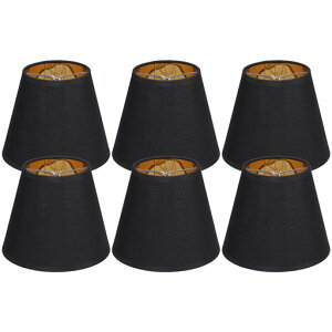 シャンデリアシェードランプシェード6個セットモダンな小型ランプカバー電球にクリップで留めるベルランプシェードフロアシャンデリアペンダントライト交換用ブラック