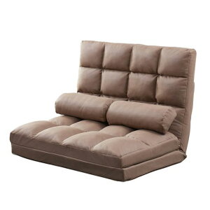 WAVV座椅子ソファーベッド2人掛け14段階リクライニング3WAY折りたたみクッション2個付属防水生地ソファー座椅子(コーヒー)