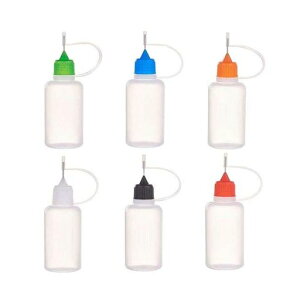 SRECNO針付きスポイトボトルプラスチック製電子タバコ詰め替え容器液体貯蔵用ニードルチップ付30ミリリットル6個
