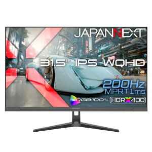 JAPANNEXT 31.5�C���` IPS�p�l������ 200Hz/1ms(MPRT)�Ή� WQHD(2560x1440)�𑜓x �Q�[�~���O���j�^�[ JN-IPS315G200Q HDMI DisplayPort sRGB:100% HDR400����