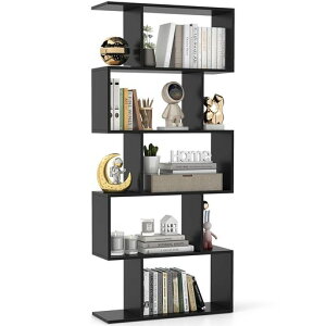 COSTWAY�I�[�v���V�F���t���I�[�v�����b�N�ؐ�5�i�{�I�������S����70x���s��23.5x����158cm����I����I�f�B�X�v���C���b�N�u�b�N�V�F���t�]�|�h�~�ω׏d100kg��e�ʃV���v�����r���O���փx�c