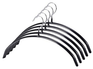HOSURハンガーすべらない跡がつかないハンガー5本型崩れ防止かたくずれ防止はんがー洗濯ハンガー省スペーススーツハンガーブラック