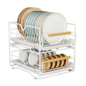 YASICA水切りラック食器乾燥ラック引き出し食器置きシンク下収納洗面台下収納ラック食器棚2段式水切り機能備え滑り止めパッド付きお手入れ簡単高耐久省スペースお皿やボウルに適切台…