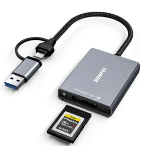 BENFEICFexpress�^�C�vA�J�[�h���[�_�[USB3.2(Gen2)10GbpsUSB-C&USB-A2-in-1TypeACFexpress�A�_�v�^Windows/Mac/Linux/Android