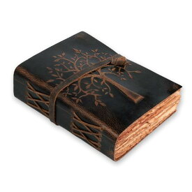 LEATHERVILLAGETreeofLifeジャーナルノートブックスケッチブックダイアリー-6X4インチ-素朴なブラウン-200ページ-水彩紙-影の本-ヴィンテージレザー製綴じジャーナル女性&男性用