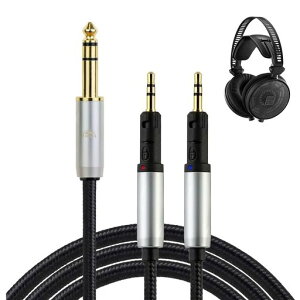 okcsc TCR70X �w�b�h�z���P�[�u�� �����P�[�u�� �C���z���E�w�b�h�z���p Audio-Technica�p ATH-R70X/R70xa�ɓK�� OFC 4�c ���b�N�@�\�t�� ����2.0m 6.35mm
