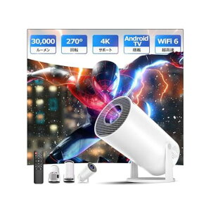 Glorlummi�v���W�F�N�^�[�ƒ�p�y2025�A�b�v�O���[�h��-30000LM�EAndroidTV���ځE4K�Ή��E270°��]PSE�F�؍ς݁z���P�x1080P�V�䓊�eWi-Fi6Bluetooth5.4HiFi�X�s�[�J�[����