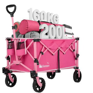 Gonexポータブルカート【桜咲き色】大容量200L高耐荷重160kgキャリーワゴン折りたたみキャリーカートアウトドアキャンプレジャー自立式収納釣りキャンプ運動会など