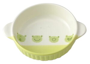 萬古焼オーブン対応キッズドリアグラタン皿カエル君直径約16.5cm子供こども食器陶器電子レンジ食洗機可日本製12682