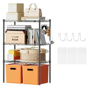 AEEZO3段スチールラック幅55x奥行30x高さ80cmメタルラックキッチンラック棚ラック収納ラック耐荷重45kg高耐久ストレージシェルビング高さ調節可能防サビ加工食器棚メタルシェルフスチール…