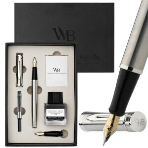 Wordsworth & Black ���N�M�Z�b�g�A18K �S�[���h���ׂ���ђ��׃y����A25ML ���C���N�{�g���A6�{�̃C���N�J�[�g���b�W�A�C���N�[�U�R���o�[�^�[�A�M�t�g�{�b�N�X�A���炩�ȏ������̃y�� [�V�c