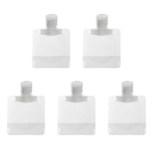 トラベル用小分けボトル5個セット(30ml)透明詰め替えボトル漏れ防止密封性携帯に便利パウチ容器袋入り
