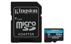 Kingston �L���O�X�g�� 256GB microSDXC Canvas Go Plus Gen4 200MB/�b A2 U3 V30 �A�_�v�^�t�� SDCG4/256GB