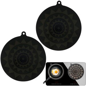 HAKONAihマットihクッキングヒーターマット2枚入りihシリコンマット滑り止め熱の温度で色が変わるあいえいちコンロカバーマット焼け焦げ防止ih保護シート電子レンジシリコンマットガスコ…