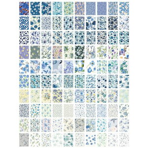 KRGNPLE手帳シールステッカー100枚(1パック)シートステッカーノート説明書ステッカースクラップブックDIY用デコレーション(スタイル:花が咲き半夏100枚)