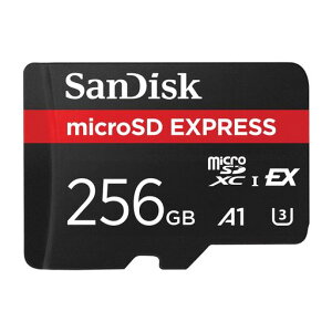 SanDisk Micro SD Express�A256GB microSD�J�[�h�A�ǂݎ�葬�x/�������ݑ��x�ő�880/480MB/�b�A�ő���microSD�A�N���X10�AU3�̍ő�4.4�{�̓ǂݎ�葬�x�B