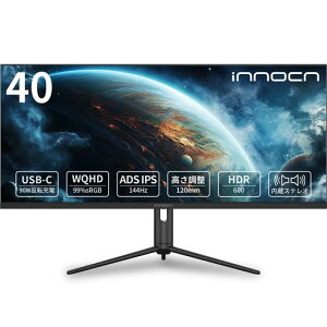 INNOCN 40�C���`���C�h���j�^�[ WR40 PRO WQHD(3440x1440) HDR600@144hz�Q�[�~���O���j�^�[ HDMI Display Port USB-C 90W Freesync �������� �X�s�[�J�[���� VESA