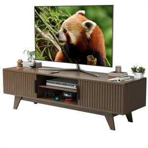 Claiksテレビ台テレビボード幅148x奥行40x高さ43cm60型まで対応調整棚付き扉収納ローボード省スペース木製ロータイプTV台木目調ウォールナット色