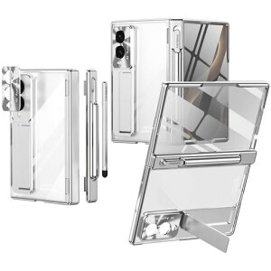 Galaxy Z Fold8 �p �P�[�X �N���A (�q���W&�y�����[2�Z�b�g) �t�B�����t�� �X�^���h�@�\ �J���������Y�ی� �u�V���o�[�v