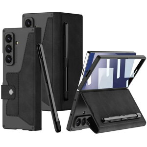 FODDOM Galaxy Z Fold7�P�[�X �M�����N�V�[z �t�H�[���h7�P�[�X �ϏՌ�/����h�~/������� ���U�[/�蒠�^/�X�^���h�@�\/�J�[�h���[ �����Y�ی� Fold7�p�S�g�ی� (Fold7 �u���b�N)