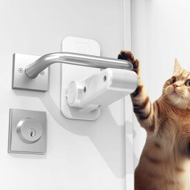 【1個】ドアノブロックチャイルドロックドアロック保育士さん監修窓ロックドアノブカバー猫脱走防止部屋鍵後付け設置簡単赤ちゃんペットドアノブロックドア開け防止後付け鍵ドアス…