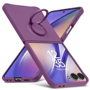 KUJQOC Galaxy Z Flip7 �p�P�[�X TPU �ϏՌ� �����O �V���R���P�[�X ���^ �\�t�g �S�ʕی�J�o�[ �w��h�~