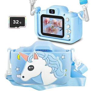 Yukicamキッズカメラ人気子供用カメラ前後4000万画素トイカメラ、1080PHD録画連写写真タイマー撮影自撮り8倍ズーム本格的な撮影機能満載の子供用デジタルカメラUSB充電