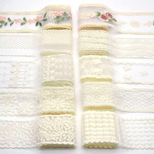 sempiterno10タイプの流行りの花柄レース生地ミルクシルク髪飾り刺繍レースシングル長さ約1mウェディング糸ホームテキスタイル布地刺繍バーコードDIY補助材料(10タイプアソート)