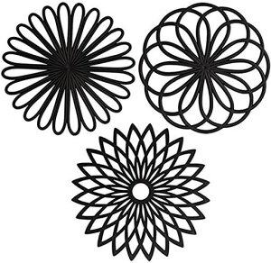 IYYI鍋敷き耐熱マットシリコンマットキッチン用品断熱マット絶縁パッド鍋つかみ防水滑り止め熱い鍋置き(黒の幾何)