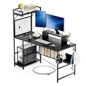 DEWEL �Q�[�~���O�f�X�N �p�\�R���f�X�N ��140x���s60cm pc�f�X�N �׋��� ���j�^�[��E�d���R���Z���g�t�� ���E���ւ� ���j�^�[�A�[���Ή� �w�K�� �I�t�B�X�f�X�N ���[�N�f�X�N ���� �t�b�N�E�c