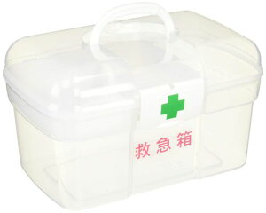 ライクイット(like-it)収納ケースキャリング救急箱約幅27.7x奥18.2x高16.5cmクリア日本製小物収納透明中が見える救急箱小さめ持ち手付き薬箱オフィス熱中症対策