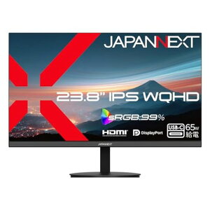 JAPANNEXT 23.8�C���` IPS�p�l������ WQHD(2560x1440)�𑜓x �t�����j�^�[ JN-IPS238Q-C6 HDMI DisplayPort USB-C(�ő�65W���d) sRGB:99% HDR�y2�N�ۏ؁z