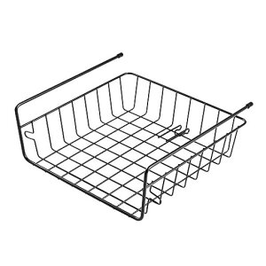 【BLKP】パール金属(PEARLMETAL)収納戸棚下ラックカゴハンガーバスケットキッチン吊り戸棚下ワイド浅型BLKPブラックAZ-5180