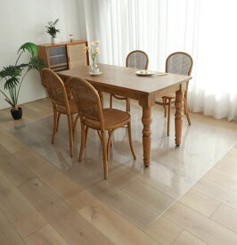 ダイニングマットクリア170*220cm厚さ1.5mm特大サイズ床を保護するダイニングマット超大判PVCクリアマットテーブルマット撥水おしゃれ汚れ防止お手入れ簡単滑り止め床暖房対応(170*220cm1.5mm)
