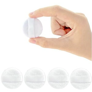 YOYOSOFTパウダーパフ直径3.5cmミニ円形白色4個入詰め替えパフ柔らかい素材フェイスパウダーパフ使い捨て大容量パフメイク